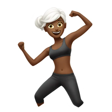 one white wooman dancing zumba sticker