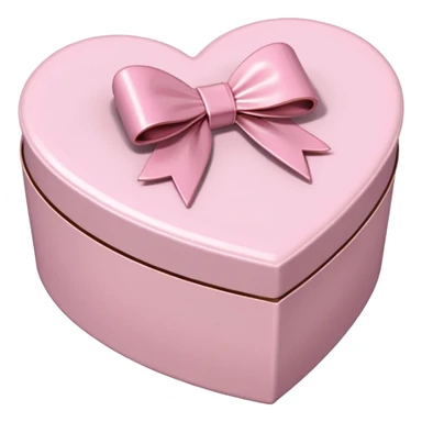 pale pink heart box, pale pink bow, filled with chocolates inside sticker