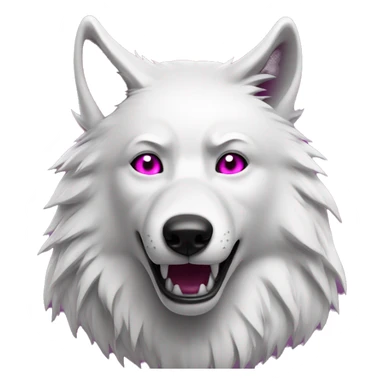white wolf shocked with magenta eyes sticker