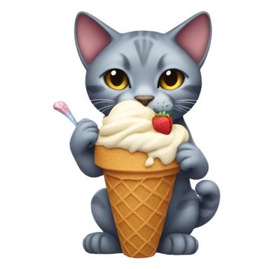 A shpynx cat eating ice cream sticker