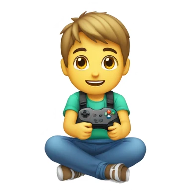 niño jugando videojuegos sticker