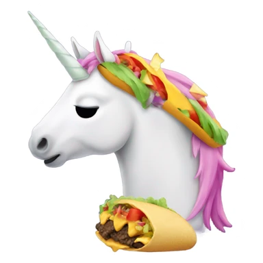 Unicorn eating a taco  sticker