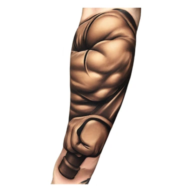 Flexing arm brown tattoo sleeve  sticker