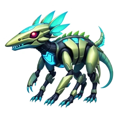  exotic tropical cyber-Protogen-Fakémon-Vernid-creature (full body) sticker