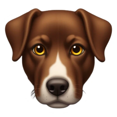 perro marron oscuro con ojos amarillos sticker