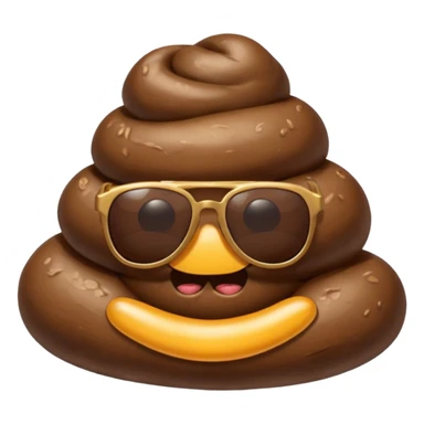 Poop with sunglasses sticker