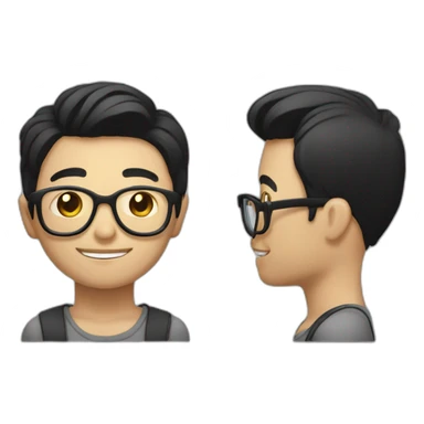 man-glasses-shortblackhair-kind-Chinese-smalleyes-smile-thumb sticker