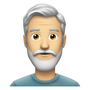 Man with a grey beard who do the duck face sticker