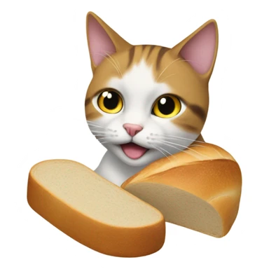 Cat eating bread sticker