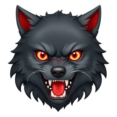 Evil Aggressive Black Wolf with red eyes sticker