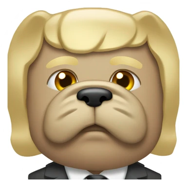 Tech boss with blond hair and bulldog face sticker