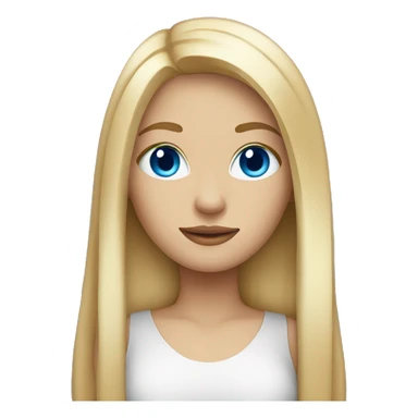 blonde girl with straight hair and blue eyes  sticker