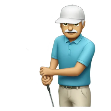 Un vieux qui fait du golf sticker