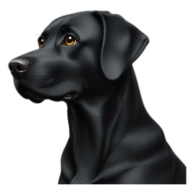 A black female labrador with an White earth shaped freckle on the neck  sticker