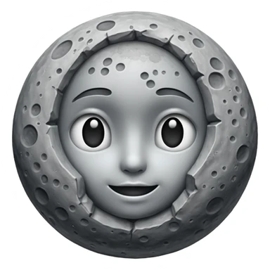 realistic moon without face sticker