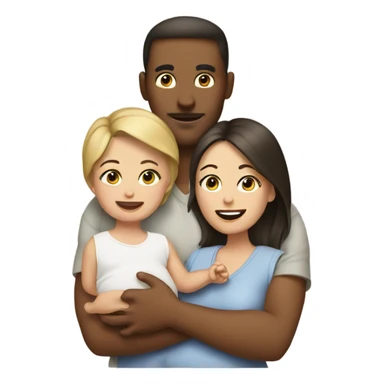 Husband wife with baby sticker