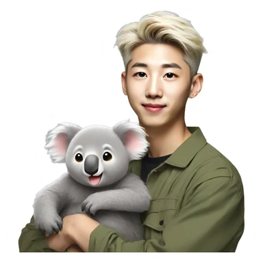 kim namjoon with koala sticker
