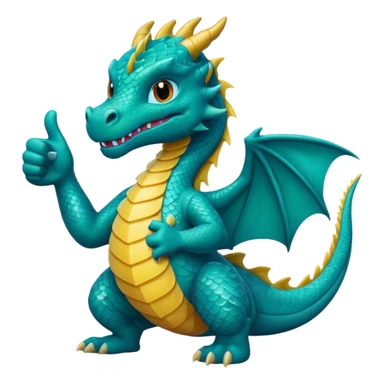 A dragon with water symbols thumbs up 🌀 sticker