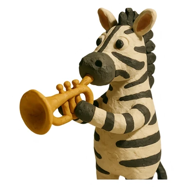zebra playing trumpet sticker