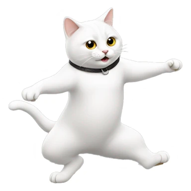 White British cat dancing  sticker