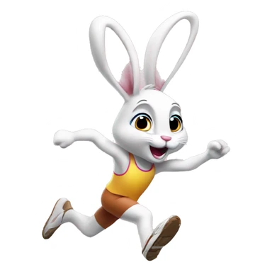skipping sprint easter bunny sticker
