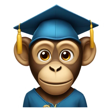 Monkey with university hat sticker