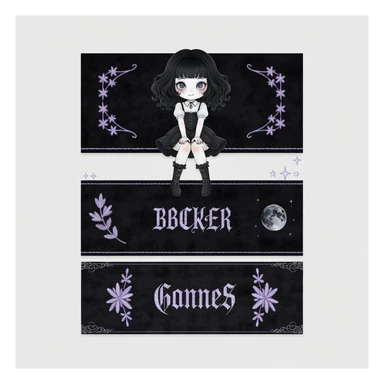 goth banner, cute, expressive, minimal, variation 1 sticker