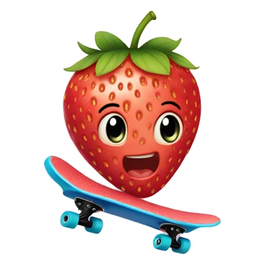 strawberry skate boarding sticker