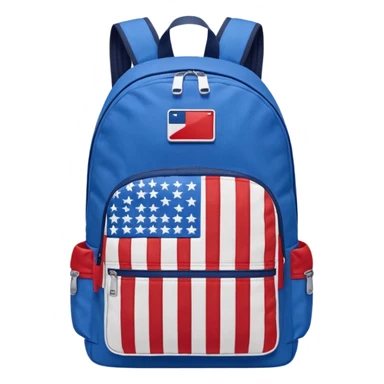 blue backpack with tommyjeans logo like american flag sticker