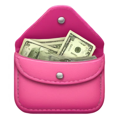 Pink Wallet with money sticker