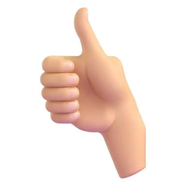 thumbs up hand gesture with light skin tone sticker
