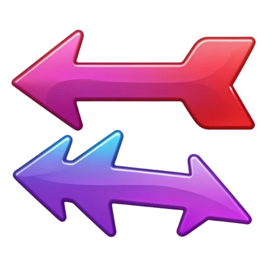 color gradient between red and purple glitter arrow right sticker