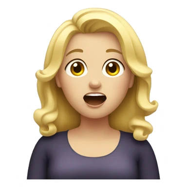 Overweight blonde girl singing sticker