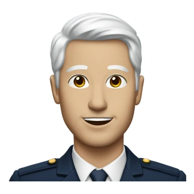 A white  man with red lipstick wearing a navy outfit  sticker