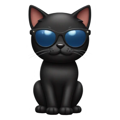 Sassy black cat with sunglasses  sticker