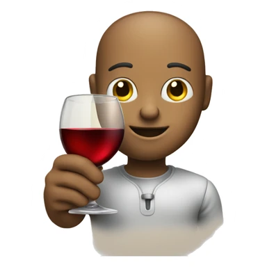 cute chatbot holding a glass of wine sticker