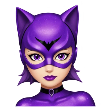 glitter purple Cat woman sexy sticker