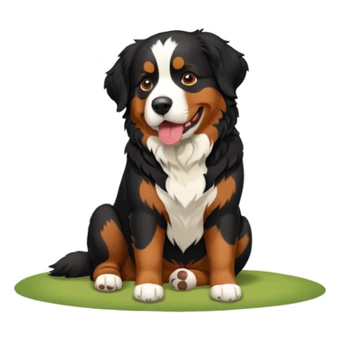 Generate a Bernese Mountain Dog that is just taking care of physiological needs sticker