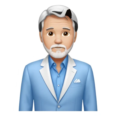 Kenny Rogers with blue dress shirt, white suit jacket sticker
