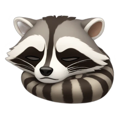 sleeping racoon sticker