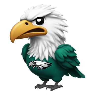 Dirty bird wearing a Philadelphia Eagles jersey with tears running down sticker