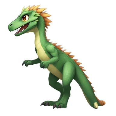 Anthro Sona Fakemon Reptilian Draco-Raptor Full Body sticker