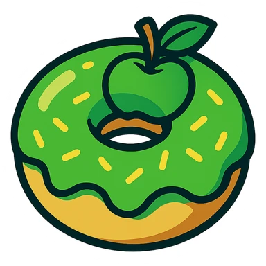 green apple donut sticker