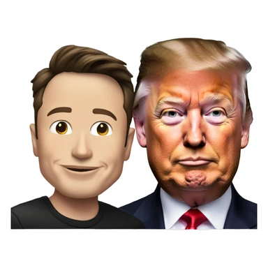 elon musk and donal trump sticker