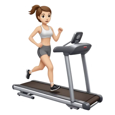 white girl with brown hair on treadmill sticker