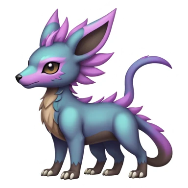 cool colorful dark pastel edgy fantasy animal hybrid Fakemon full body sticker