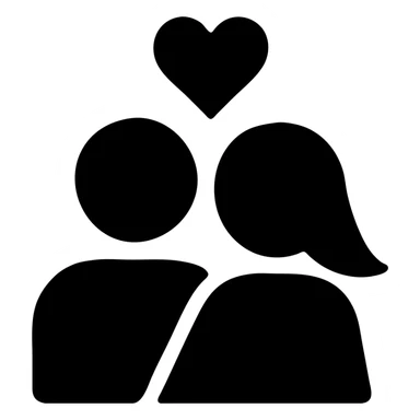 An in love couple with a heart above them, enjoy style sticker