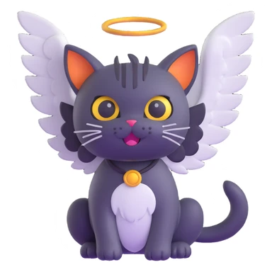 cat with wings sticker