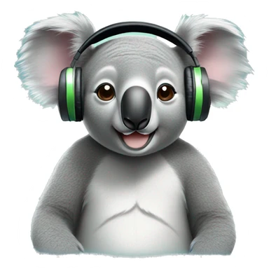 Koala with headphones  sticker