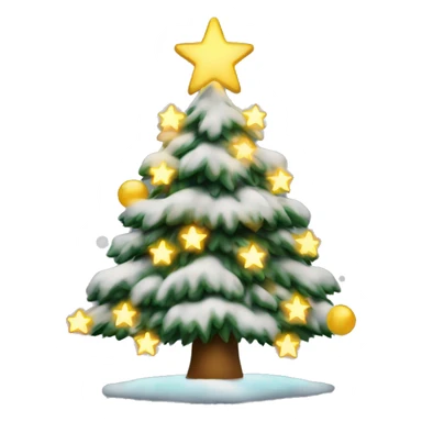 Christmas tree with lights , snow and a angel on top sticker